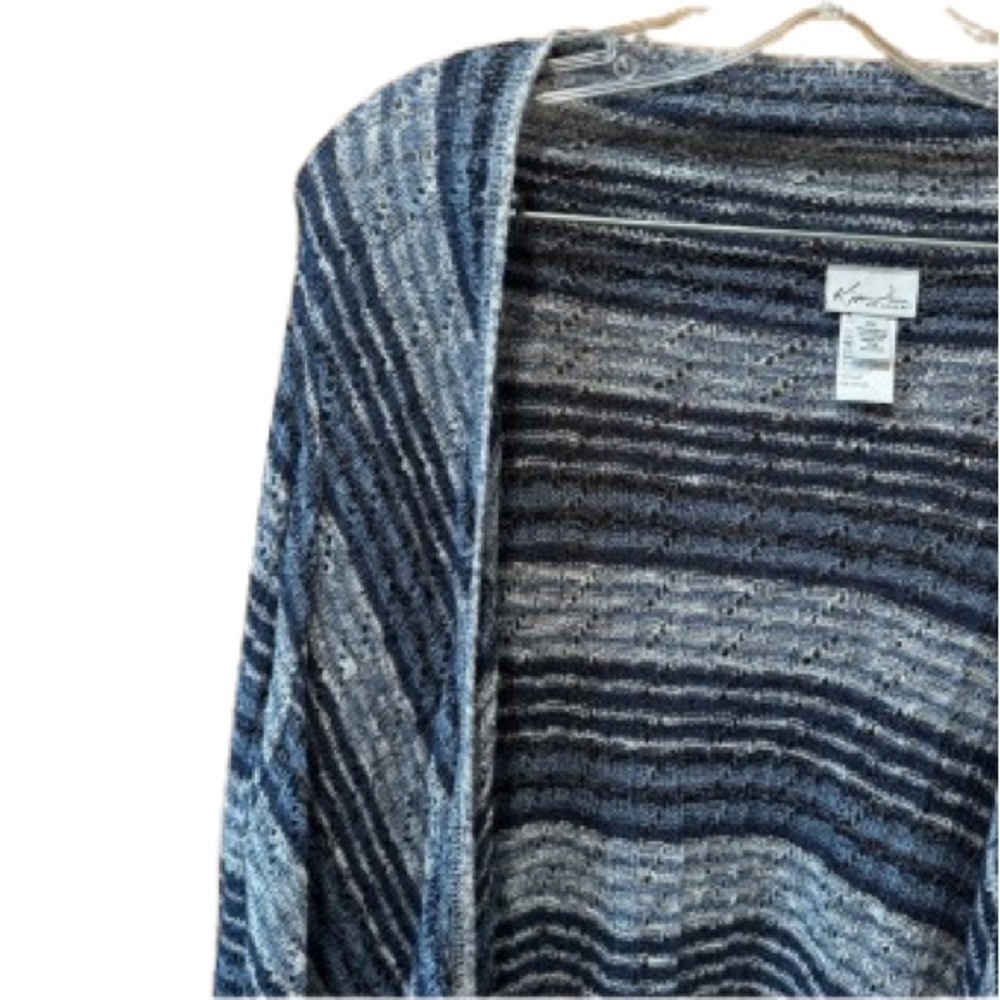 Woman’s Kim Rogers Shawl sweater 2X blue - Picture 2 of 4